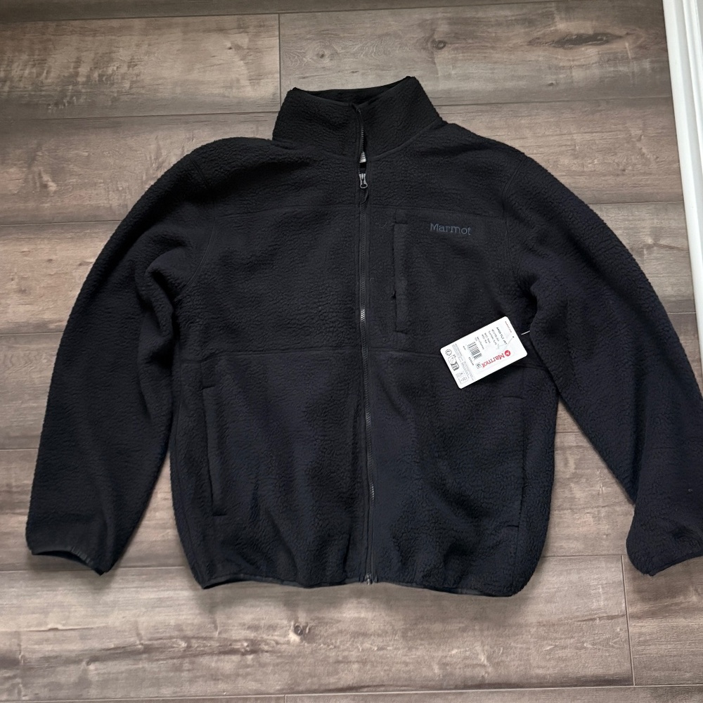 Marmot Mens Aros Fleece Jacket XL Black Brand New with Tags